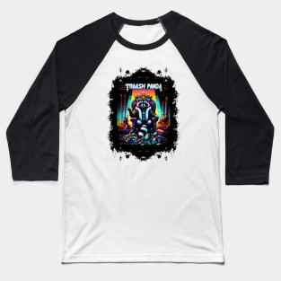 Neon Kingdom: Raccoon's Retro-Futuristic Reign Baseball T-Shirt